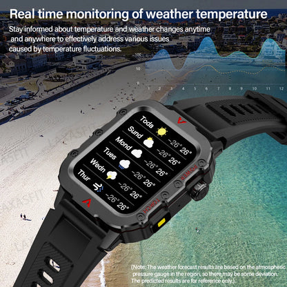 LAXASFIT Men’s Smart Watch with LED Flashlight | Bluetooth Call Sports Watch | Fitness & Activity Tracker