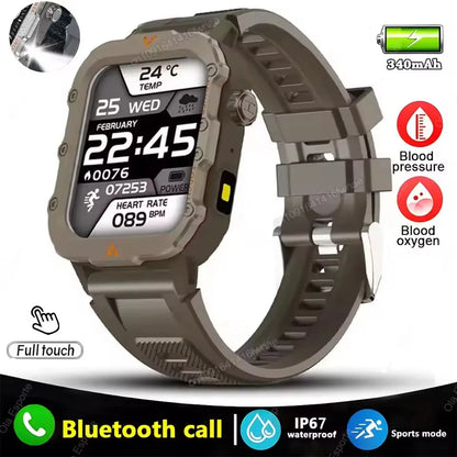 Men’s Smart Watch Bluetooth Call – LED Touch Screen Fitness Tracker with Multi-Sport Modes, Smart Notifications (Android & iOS)
