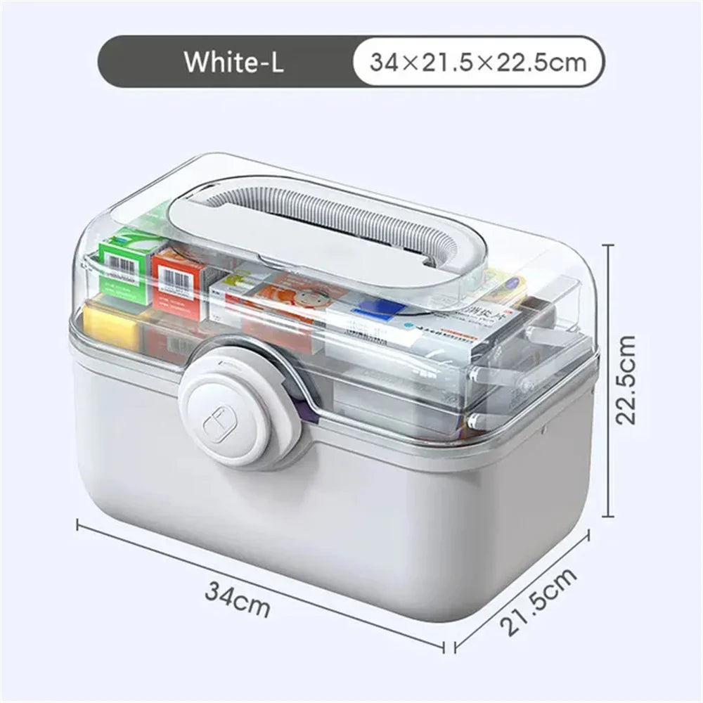 Large Capacity Portable Medicine Storage Box – Multi-Layer First Aid Organizer Case