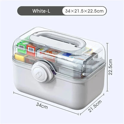 Large Capacity Portable Medicine Storage Box – Multi-Layer First Aid Organizer Case