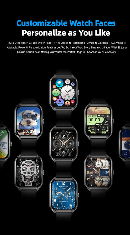 Smart Watch 1.96" AMOLED Bluetooth Call Fitness Tracker IP68 for Android iOS