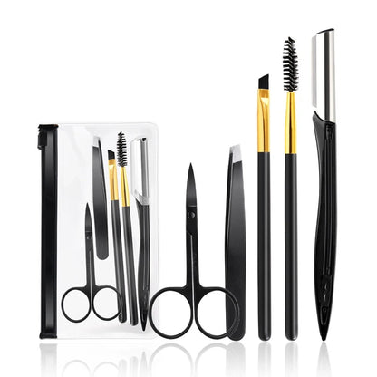 3–11PCS Eyebrow Grooming Tool Set – Stainless Steel Scissors, Tweezers, Razor & Brow Comb Makeup Kit