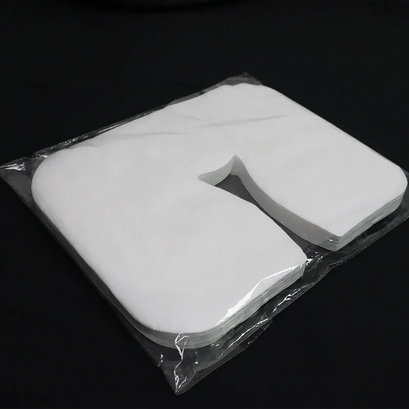 100PCS Disposable Massage Face Cradle Covers Spa Salon Non-Woven Headrest Cushion Sheets