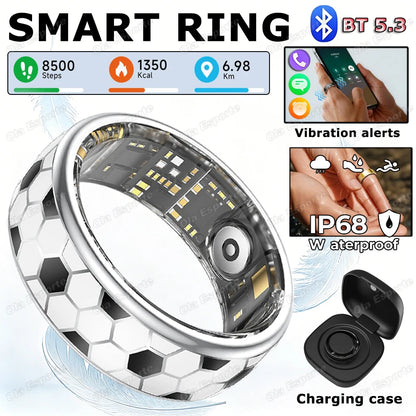 Smart Ring Fitness Tracker Call Alerts Sleep Monitor IP68 Waterproof Ring