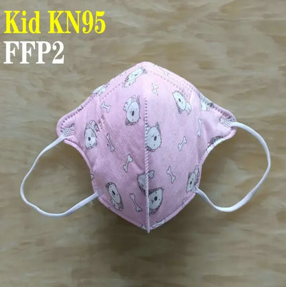 Kids KN95/FFP2 Face Masks – 5-Layer Protective Cartoon Design, Comfortable CE-Certified Disposable Masks for Boys & Girls (Ages 3–15)