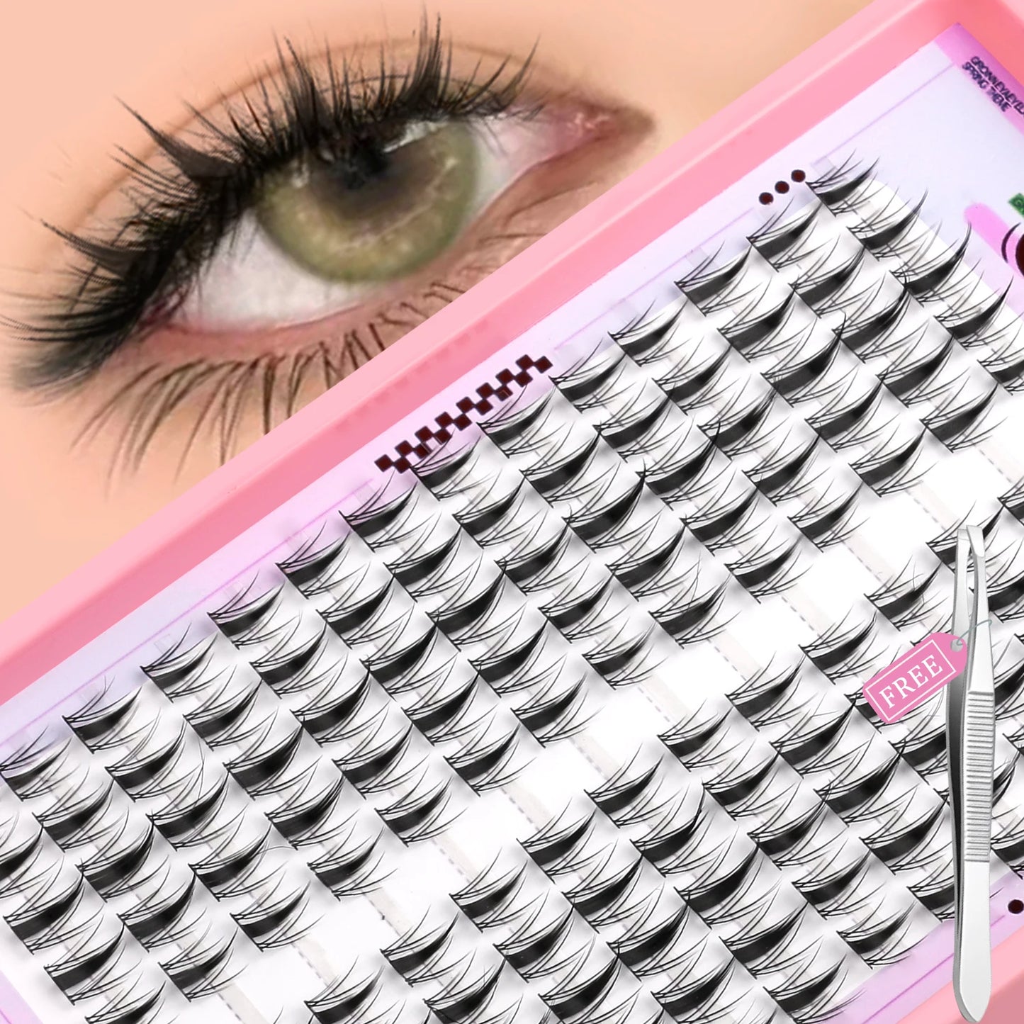 GROINNEYA DIY Lash Clusters – Natural & Manga Styles | Soft Lightweight Synthetic Lashes | Customizable False Eyelash Extensions Kit