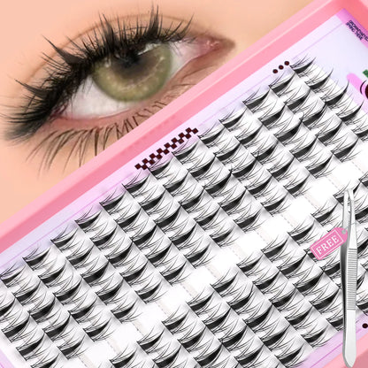 GROINNEYA DIY Lash Clusters – Natural & Manga Styles | Soft Lightweight Synthetic Lashes | Customizable False Eyelash Extensions Kit