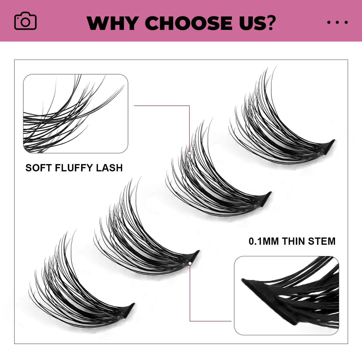 GROINNEYA DIY Eyelash Extension Kit – Individual Lash Clusters Faux Mink Mix Set with Lash Bond & Seal, Easy At-Home Application