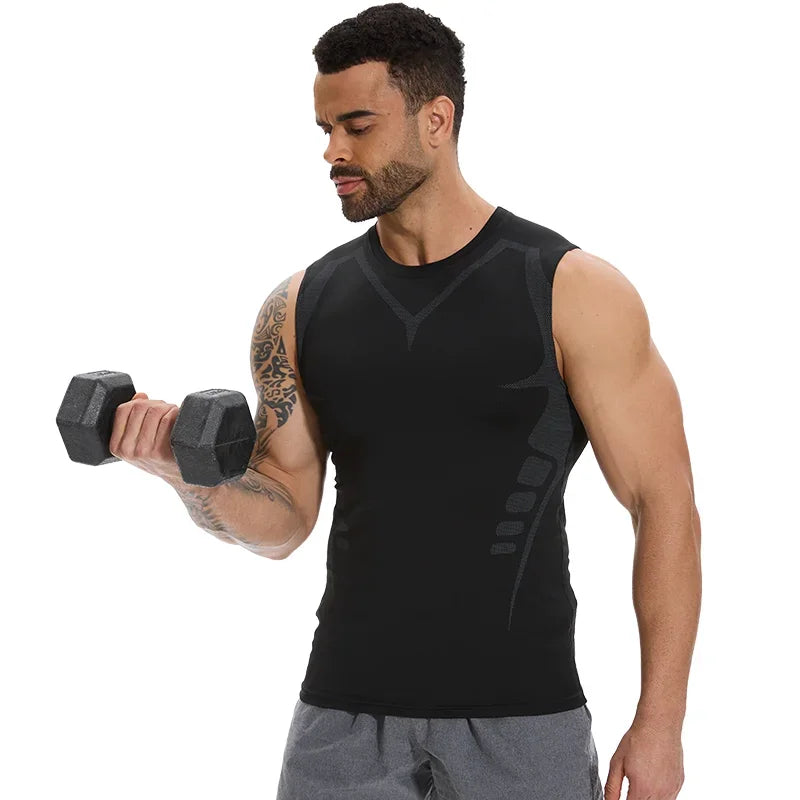 Men's Compression Tank Top Sleeveless Shaping Vest Quick Dry S-2XL