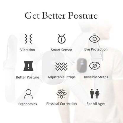 Smart Posture Corrector with Sensor – Invisible Back Support Belt & Hunchback Reminder for Adults and Kids