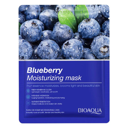 Natural Fruit Facial Sheet Masks – Hydrating, Oil-Control, Moisturizing Skincare with Blueberry, Cucumber, Pomegranate & Aloe
