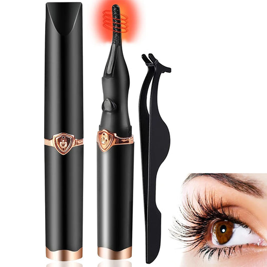 Portable Heated Eyelash Curler – 3 Temperature Modes, USB Rechargeable Lash Curler for Natural & False Eyelashes