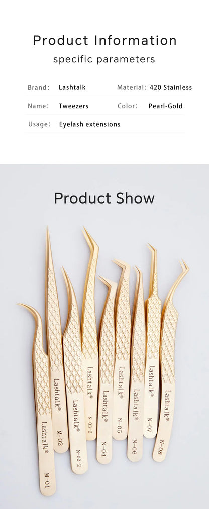 Lashtalk Eyelash Extension Tweezers Makeup Tools From Nagaraku Stainless Steel Non-magnetic Volume FakeLashes Supplies Accurate