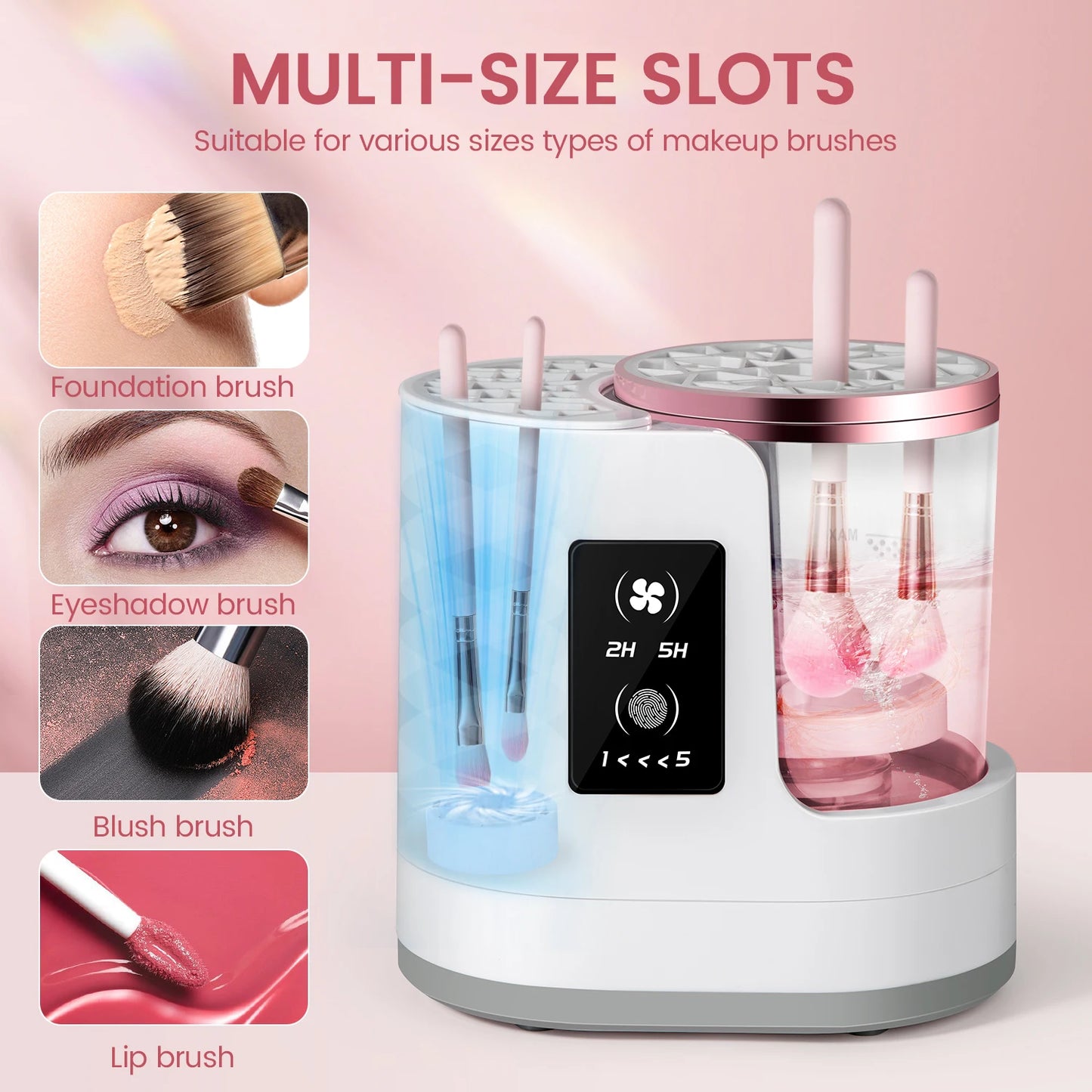 Makeup Brush Cleaner & Dryer – 3-in-1 Automatic Cleaning, Drying & Storage System