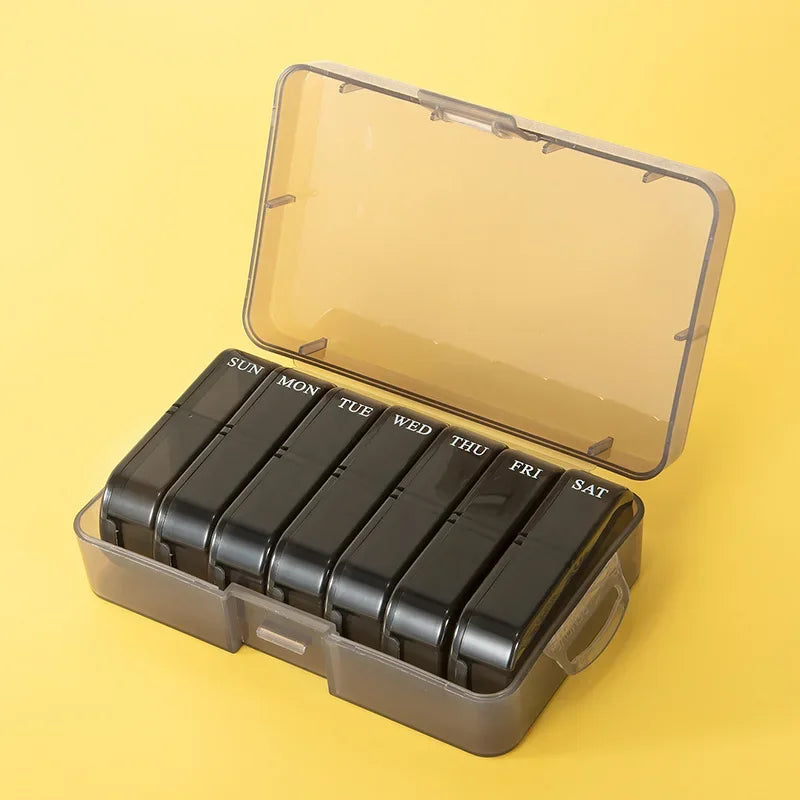 Weekly Pill Organizer 7 Day Pill Box Portable Medicine Tablet Storage Case Travel Container
