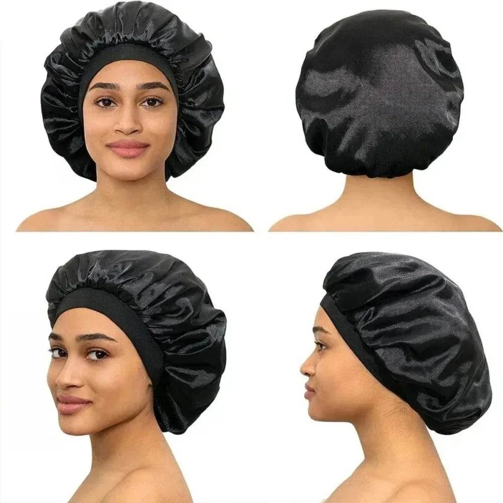 Heatless Curling Rod Night Cap Set – No-Heat Ribbon Hair Curlers with Soft Sleeping Bonnet for Overnight Curls