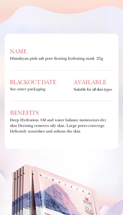 5pcs SADOER Himalayan Pink Salt Face Mask – Hydrating, Brightening & Firming Facial Skincare Treatment