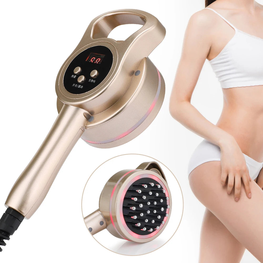 Heated Vibration Body Massage Brush with Microcurrent & LED Light – Electric Body Massager for Relaxation