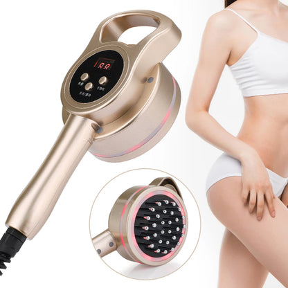 Heated Vibration Body Massage Brush with Microcurrent & LED Light – Electric Body Massager for Relaxation