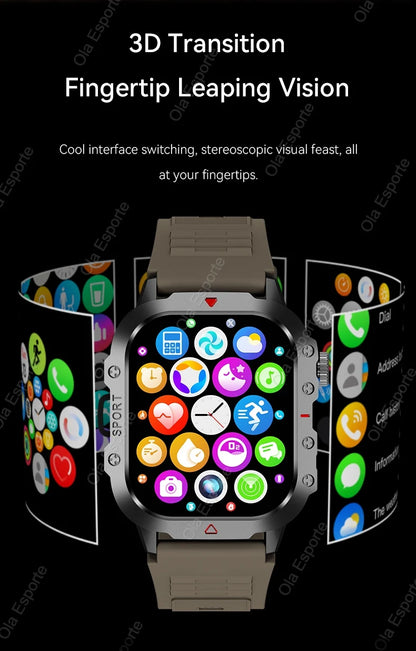 Men’s Smart Watch Bluetooth Call – LED Touch Screen Fitness Tracker with Multi-Sport Modes, Smart Notifications (Android & iOS)