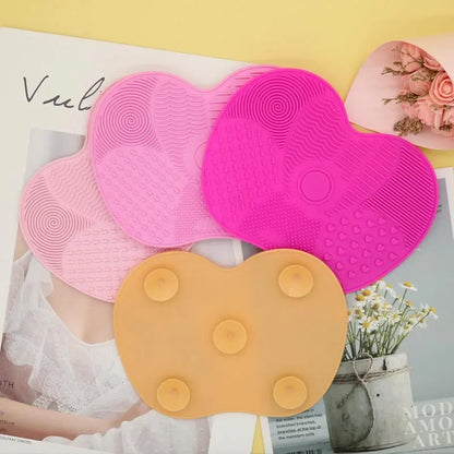 Silicone Makeup Brush Cleaning Mat – Colorful Textured Scrubber Pad for Deep Cleaning Cosmetic Brushes