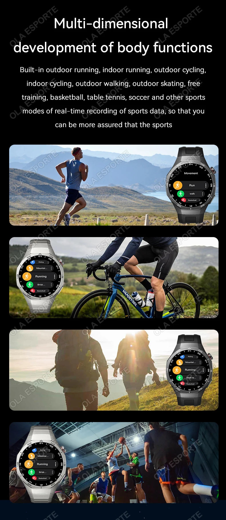 Smart Watch GPS NFC Bluetooth Call 1.52" HD Fitness Tracker Android iPhone