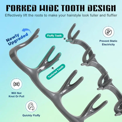 Wide Tooth Volumizing Hair Comb for Men – Detangling Styling Comb for Curly, Wavy & All Hair Types