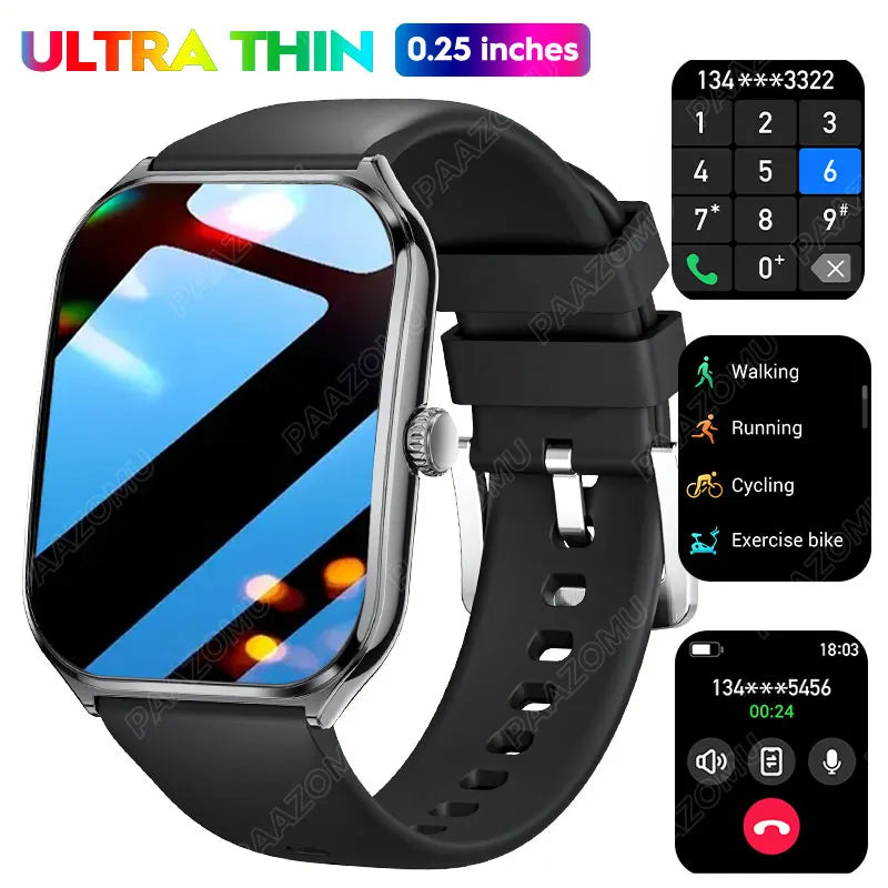 Smart Watch 1.96" AMOLED Bluetooth Call Fitness Tracker IP68 for Android iOS