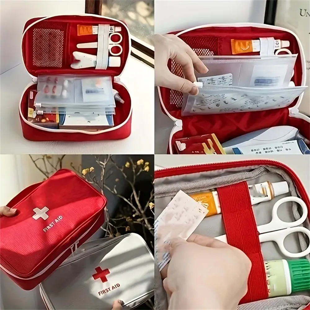 Portable First Aid Kit Bag Emergency Medical Storage Organizer Travel Survival Pouch