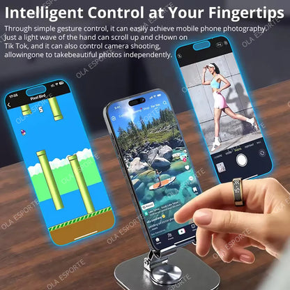 Smart Ring Health Fitness Tracker LED Touch Display Heart Rate Sleep Monitor Waterproof