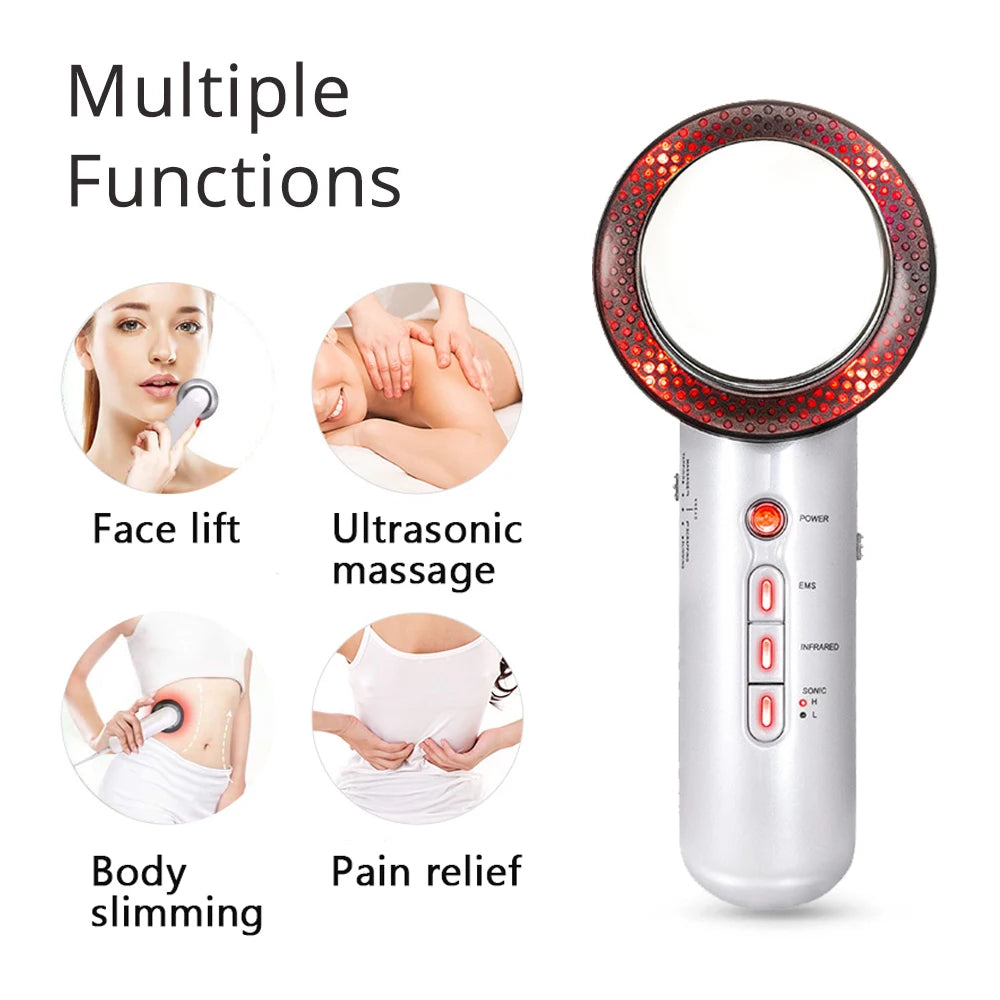 3-in-1 Ultrasonic Body Massager & Skin Firming Device – Microcurrent & Infrared