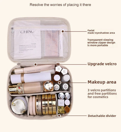 New Women’s Luxury Makeup Bag – Large-Capacity Portable Cosmetic & Toiletry Travel Organizer