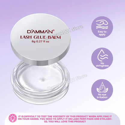 Damman Professional Lash Lift Kit – Eyelash Curling & Lifting Perm Set with Silicone Pads, Glue Balm & Tools for Salon or Advanced Home Use