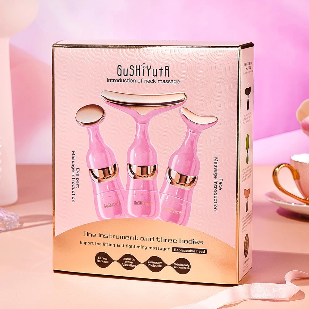 3-in-1 Facial Beauty Massager – Skin Toning Tool for Face, Neck & Eyes
