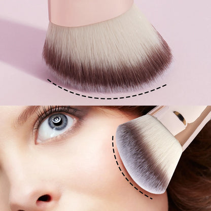 MAANGE 4-Piece Makeup Brush Set with Case – Dual-Ended Foundation, Powder & Eyeshadow Brushes