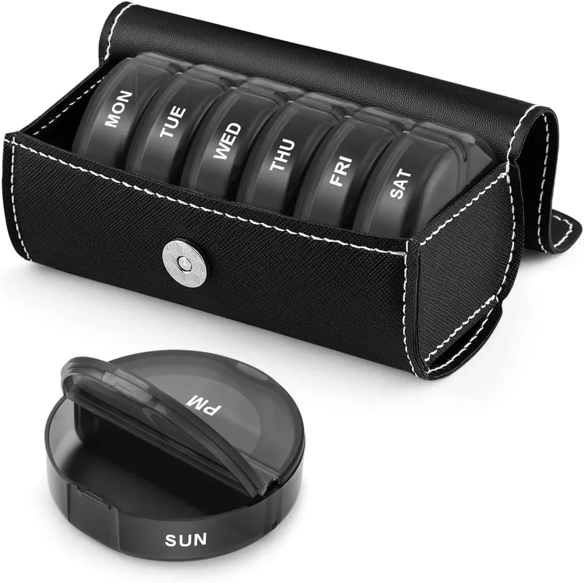 Weekly 7 Day Pill Organizer 14 Compartment Medicine Vitamin Storage Box Travel Case