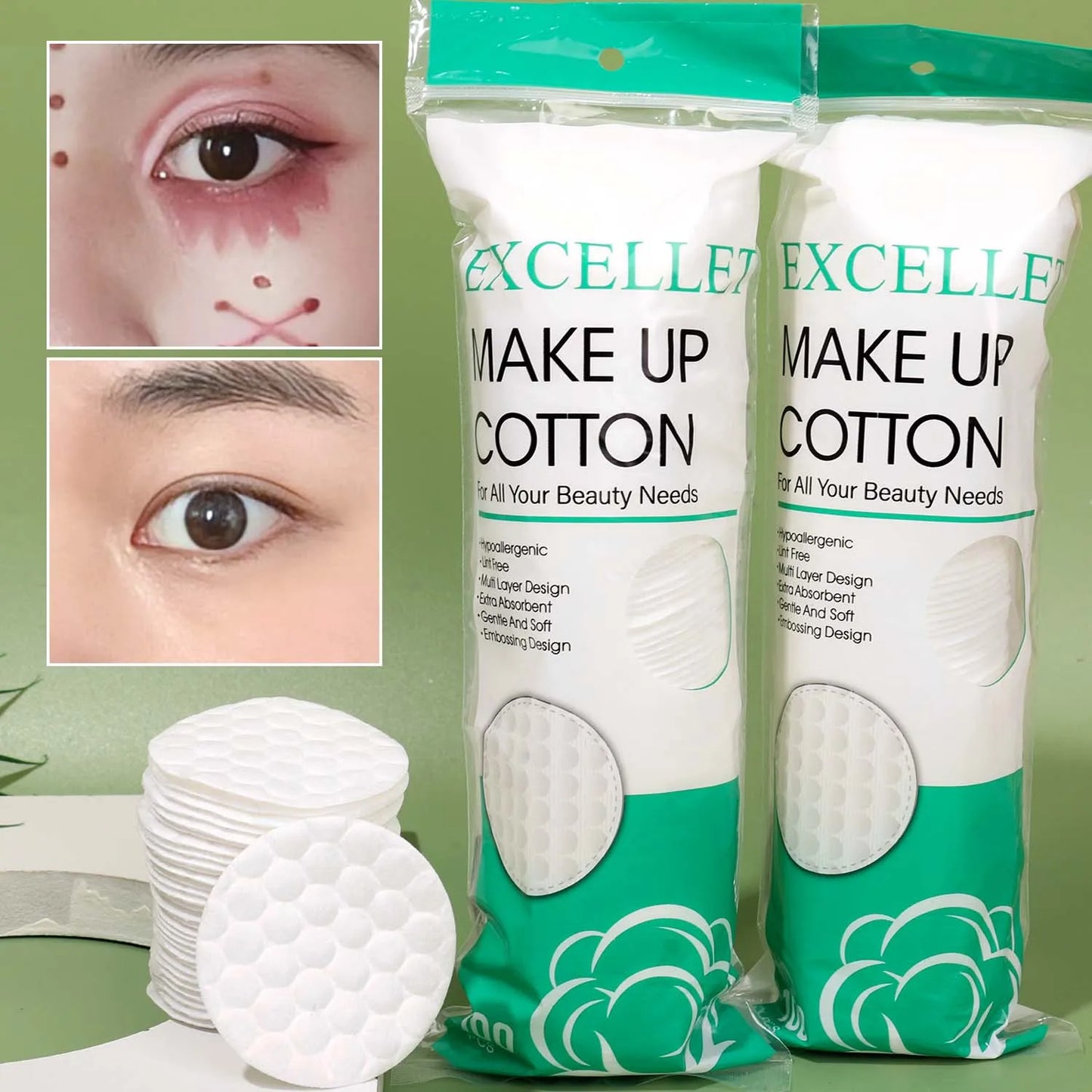 100-200pcs Disposable Cotton Pads – Soft Round Cleansing Pads for Face, Makeup Removal & Nail Polish Remover
