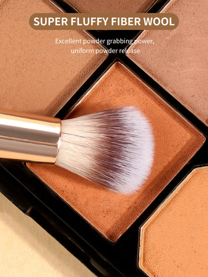 MAANGE 4-Piece Makeup Brush Set with Case – Dual-Ended Foundation, Powder & Eyeshadow Brushes