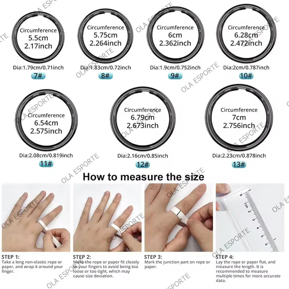 Smart Ring Health Fitness Tracker LED Touch Display Heart Rate Sleep Monitor Waterproof