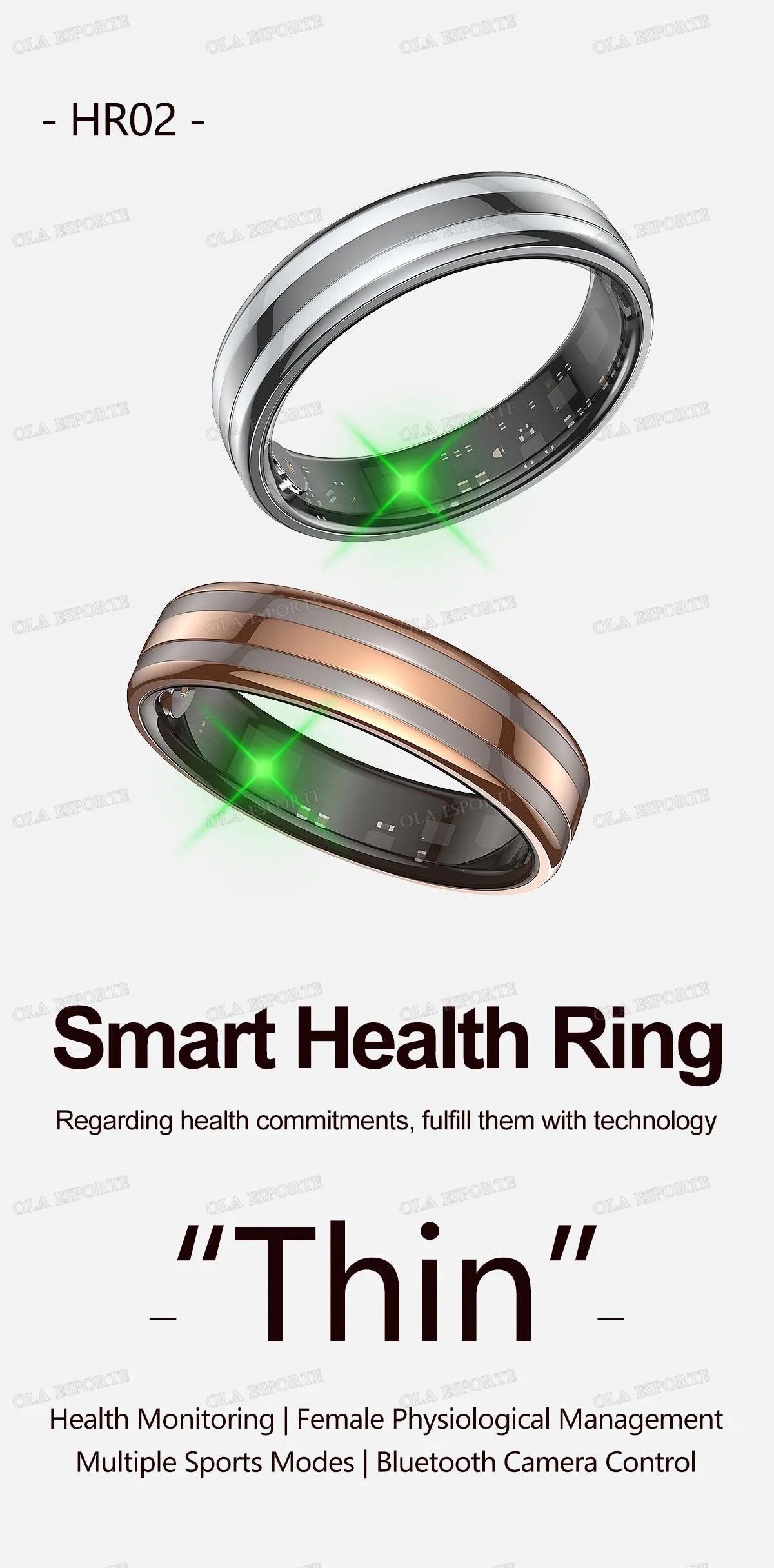 Smart Ring Fitness Tracker Heart Rate Sleep Monitor Waterproof for Android iOS