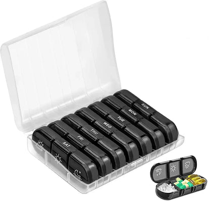 Weekly Pill Organizer 7 Day Pill Box Portable Medicine Tablet Storage Case Travel Container
