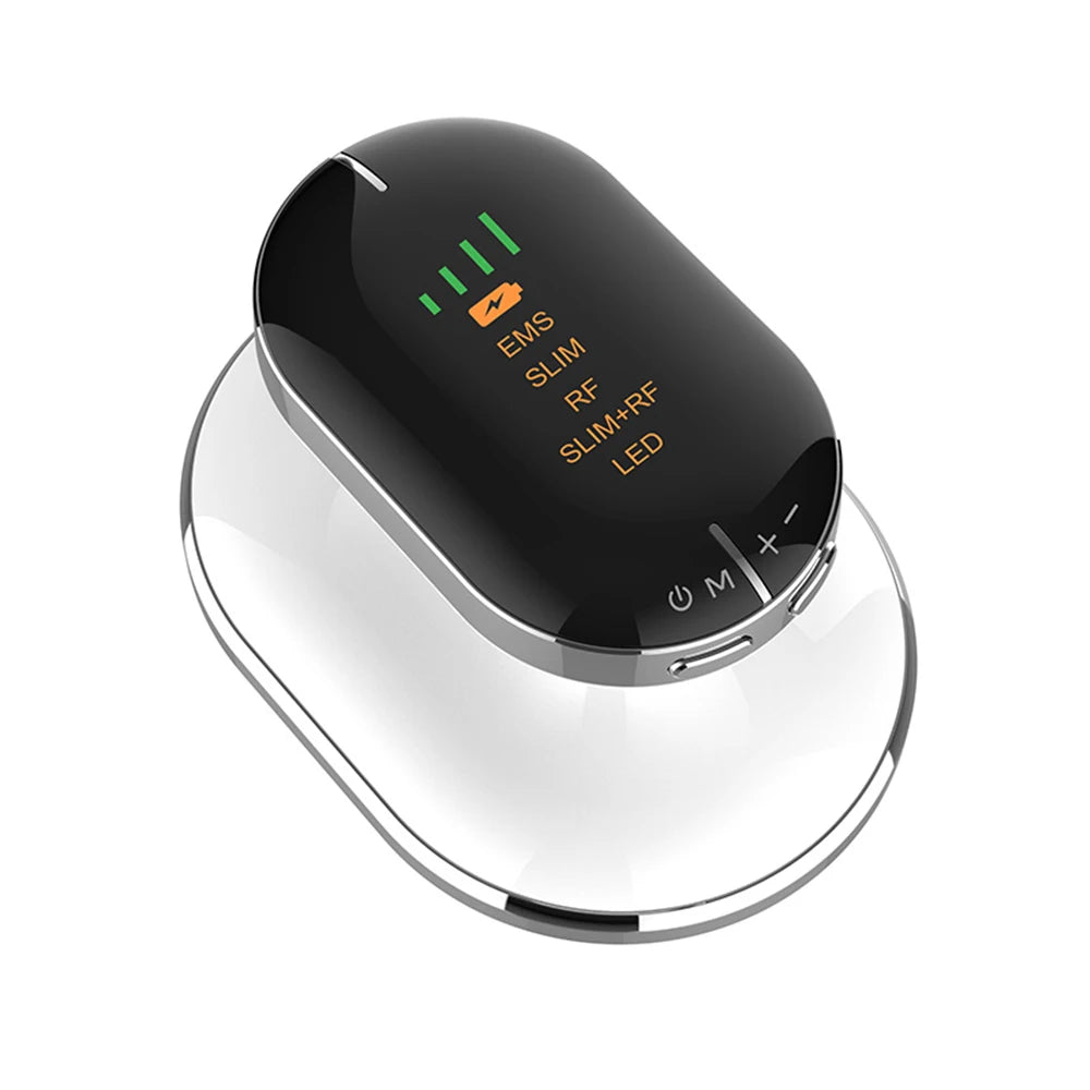 EMS & RF Body Slimming Machine with Fat Burner Gel – Radio Frequency, Microcurrent, IPL Body Sculpting & Weight Loss Massager