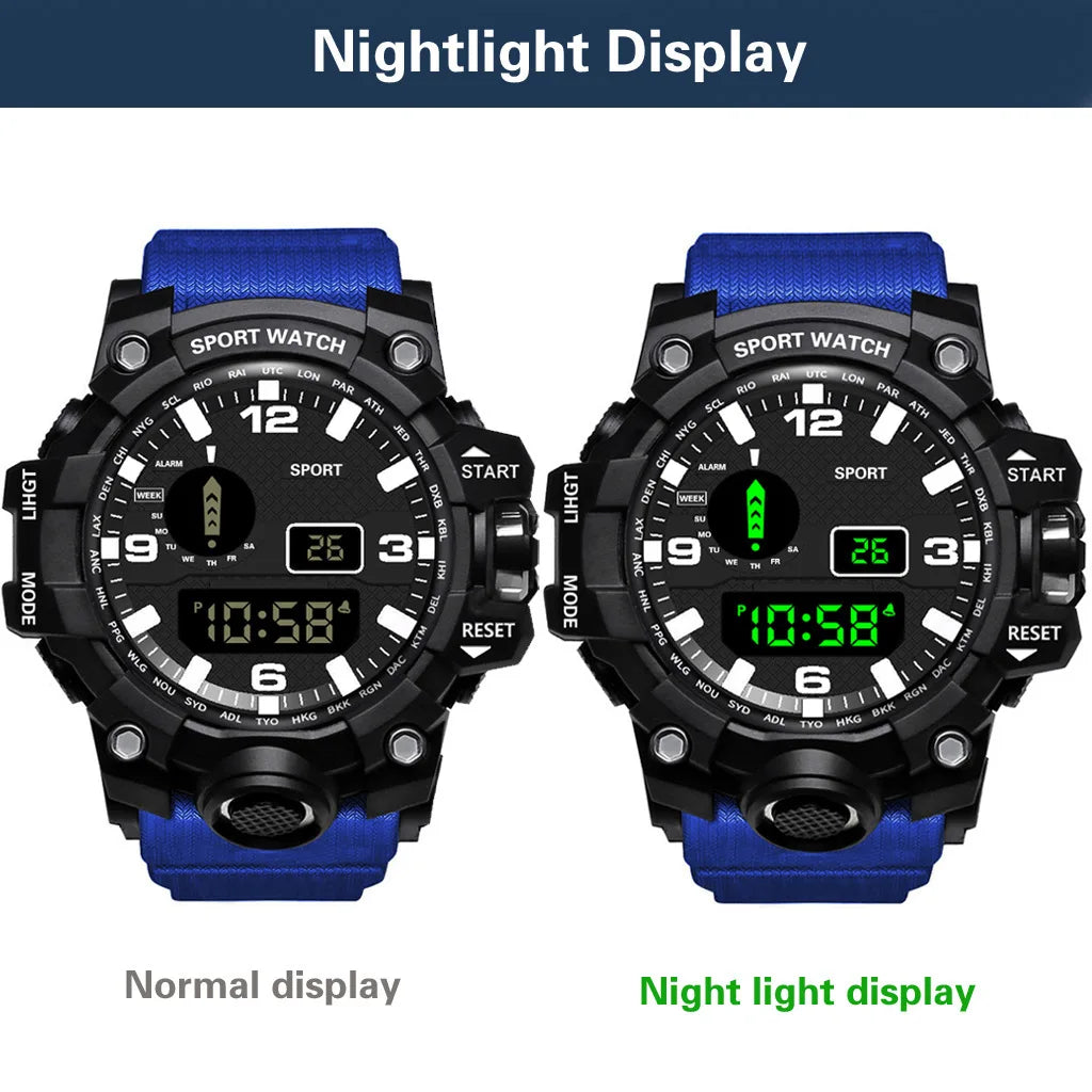 MAYZHISU Men’s Digital Sports Watch | Large Dial | Alarm, Stopwatch & Backlight | 3ATM Water Resistant | Military Style Wristwatch