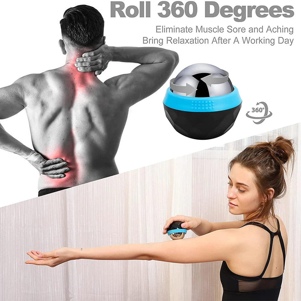 Hot & Cold Stainless Steel Massage Roller Ball – Body & Face Ice Roller for Muscle Massage