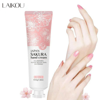 LAIKOU Sakura Hand Cream – Whitening, Anti-Wrinkle, Moisturizing, Anti-Crack, 30g Korean Skincare