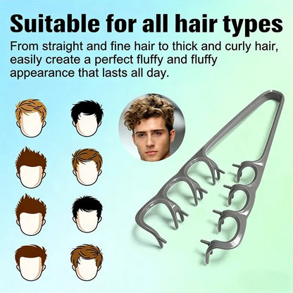 Wide Tooth Volumizing Hair Comb for Men – Detangling Styling Comb for Curly, Wavy & All Hair Types