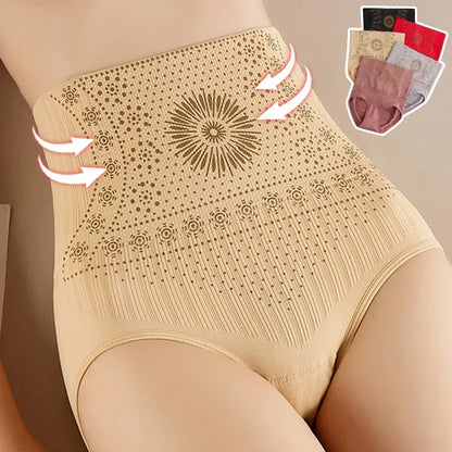 Women's High Waist Shapewear Briefs Seamless Tummy Control Panties Nylon Underwear