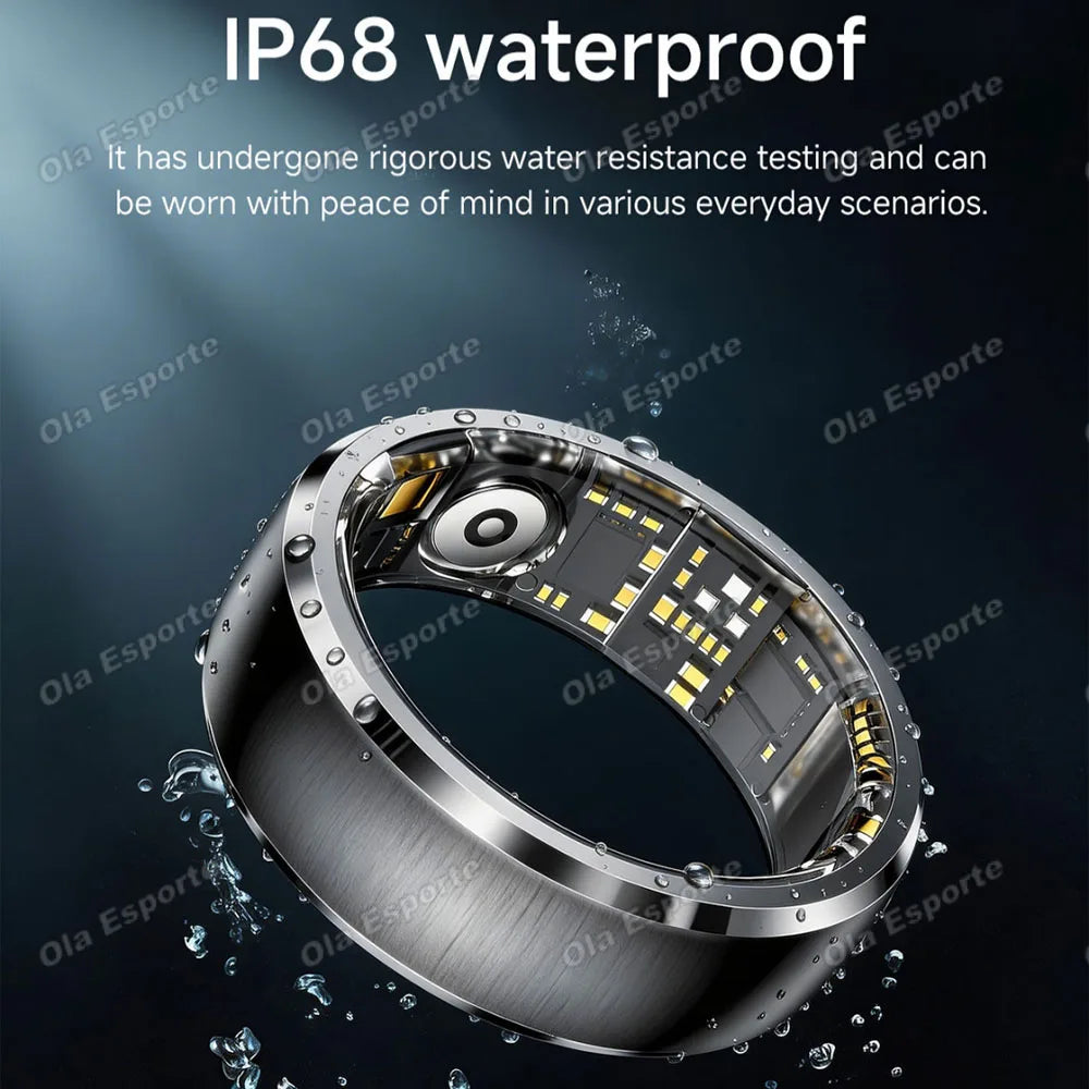 Smart Ring Fitness Tracker Call Alerts Sleep Monitor IP68 Waterproof Ring