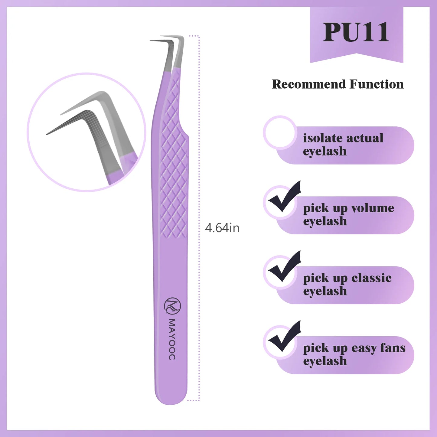 Eyelash Extension Tweezers with Fiber Tips – High-Precision, Anti-Static Lash Tools for Makeup Artists