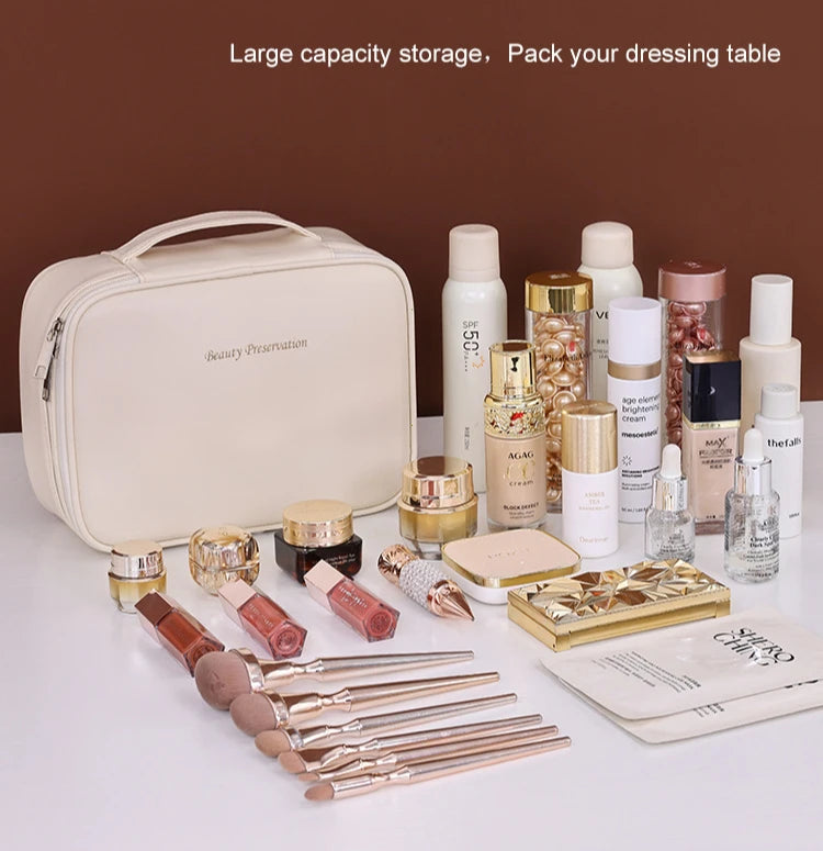 New Women’s Luxury Makeup Bag – Large-Capacity Portable Cosmetic & Toiletry Travel Organizer